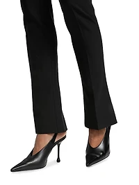 Stretch Wool Straight Trousers