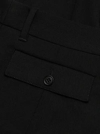 Stretch Wool Straight Trousers