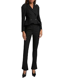 Stretch Wool Straight Trousers