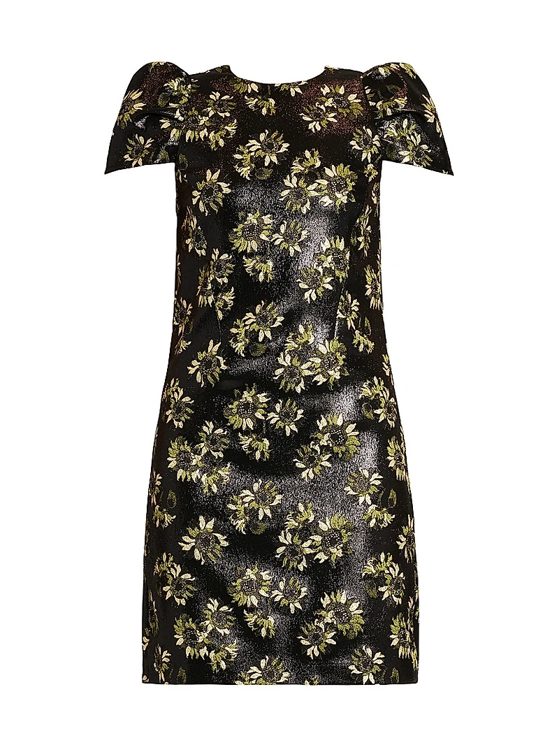 Lacquered Sunflower Jacquard Day Dress