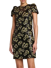 Lacquered Sunflower Jacquard Day Dress