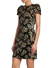 Lacquered Sunflower Jacquard Day Dress