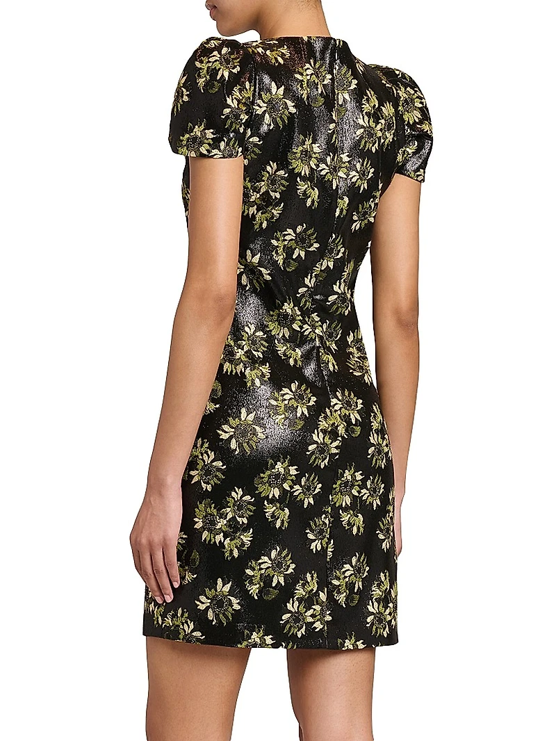 Lacquered Sunflower Jacquard Day Dress