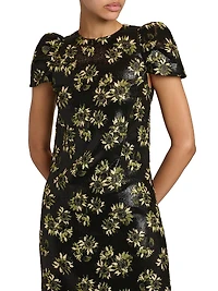 Lacquered Sunflower Jacquard Day Dress