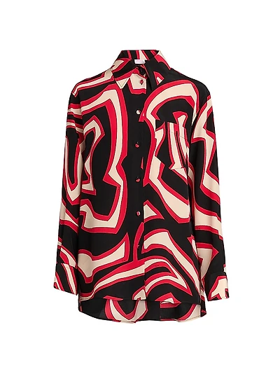 Passepartout Silk Crêpe De Chine Oversized Shirt