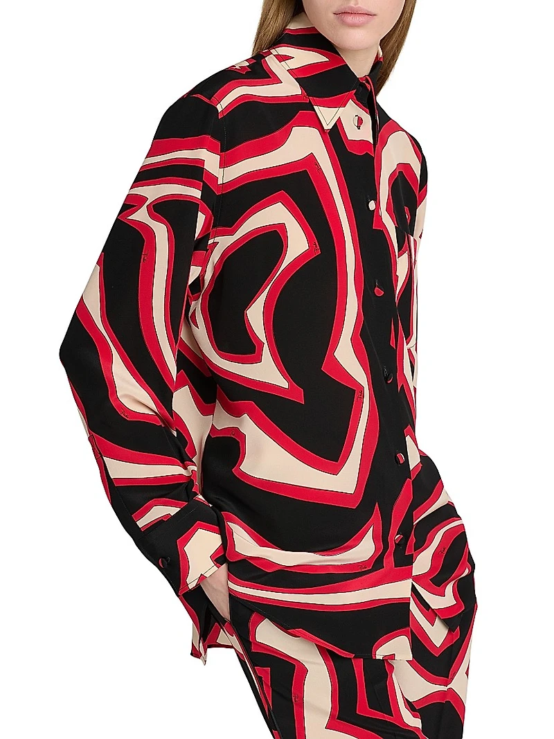 Passepartout Silk Crêpe De Chine Oversized Shirt