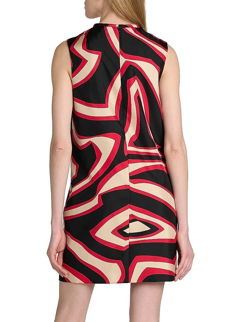 Passepartout Silk Twill Shift Minidress