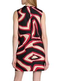 Passepartout Silk Twill Shift Minidress