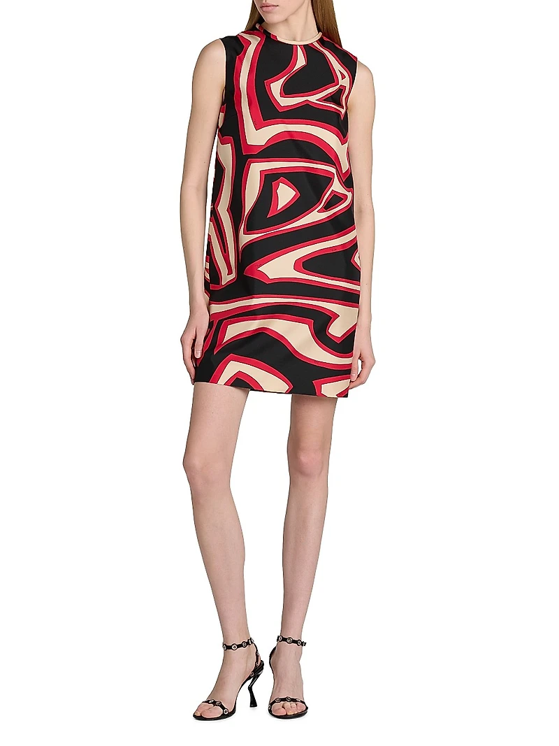 Passepartout Silk Twill Shift Minidress