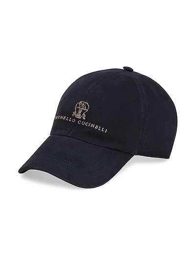 Suede Baseball Cap with Embroidered Logo