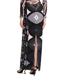 Passepartout Printed Silk Maxi Skirt