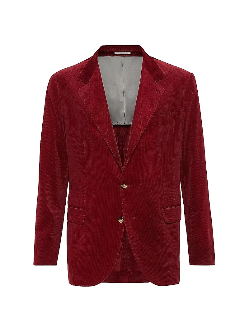 Sea Island Cotton Narrow Wale Corduroy Deconstructed Blazer