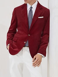 Sea Island Cotton Narrow Wale Corduroy Deconstructed Blazer