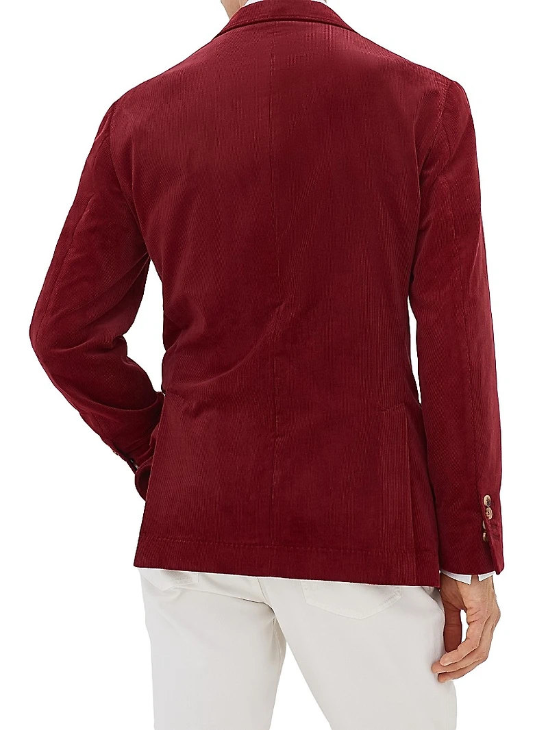 Sea Island Cotton Narrow Wale Corduroy Deconstructed Blazer