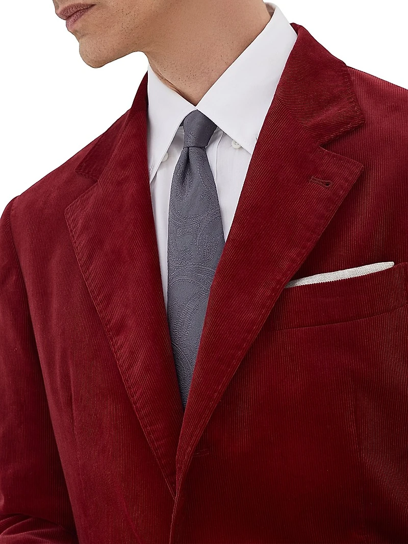 Sea Island Cotton Narrow Wale Corduroy Deconstructed Blazer