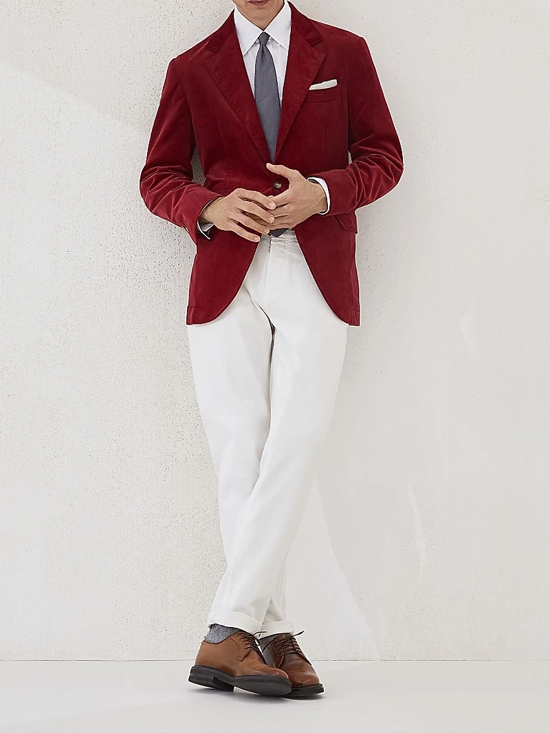 Sea Island Cotton Narrow Wale Corduroy Deconstructed Blazer