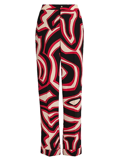 Passepartout Printed Silk Pants