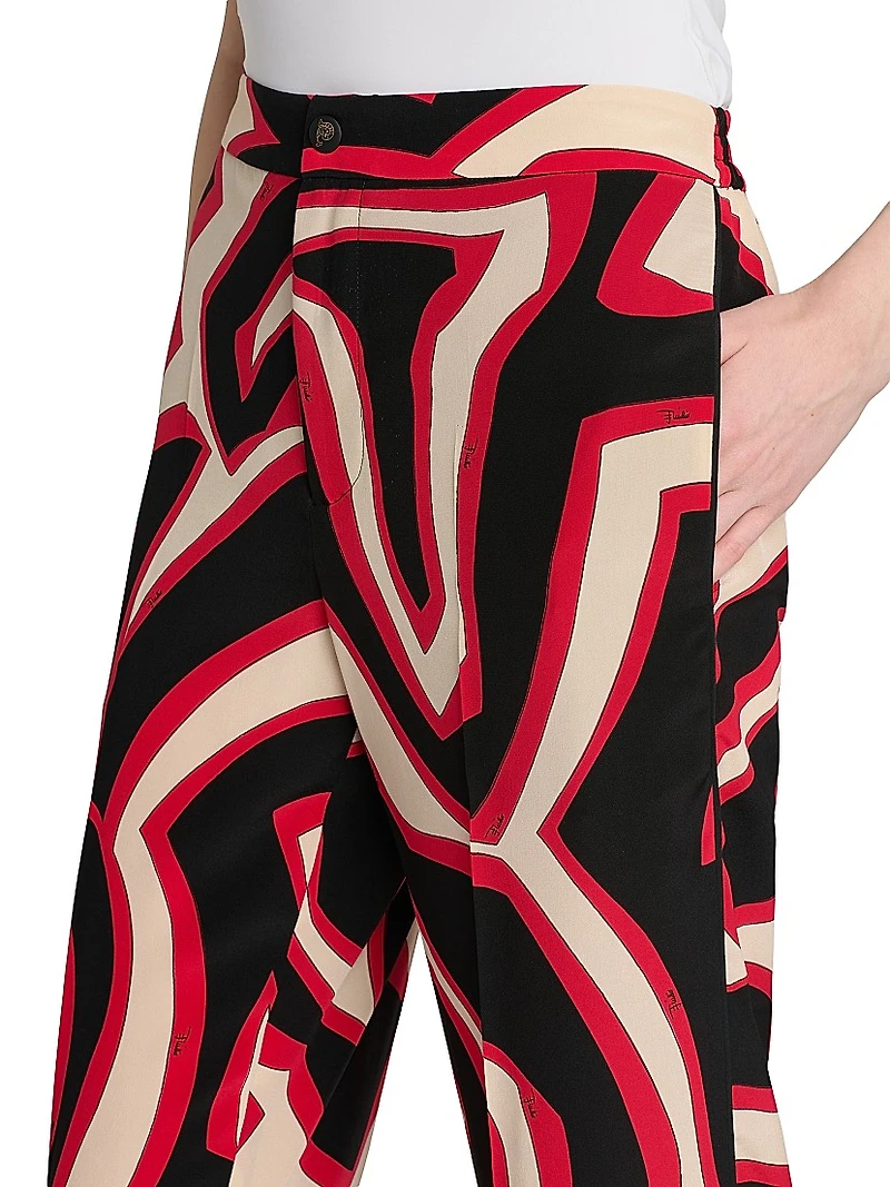 Passepartout Printed Silk Pants