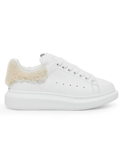 Leather & Shearling Low-Top Sneakers