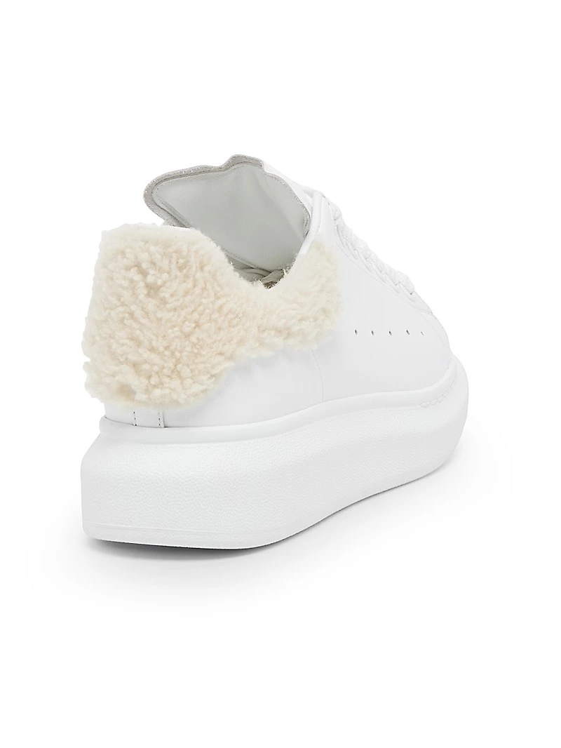 Leather & Shearling Low-Top Sneakers