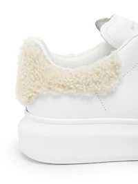 Leather & Shearling Low-Top Sneakers
