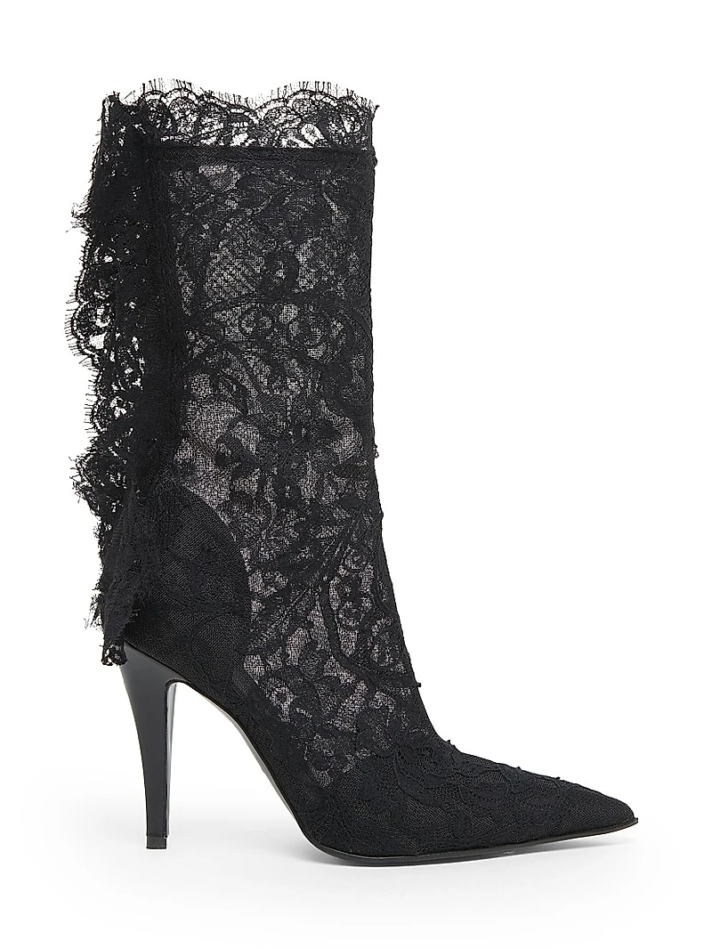 100MM Lace Mid-Calf Boots