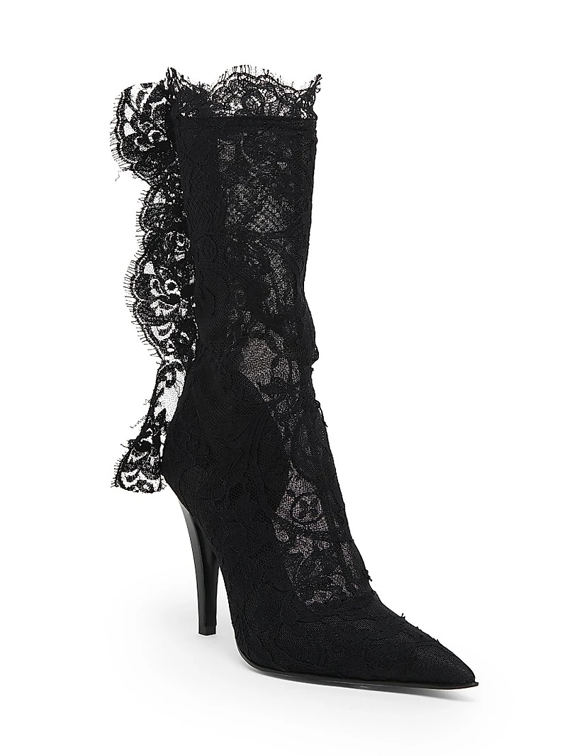 100MM Lace Mid-Calf Boots