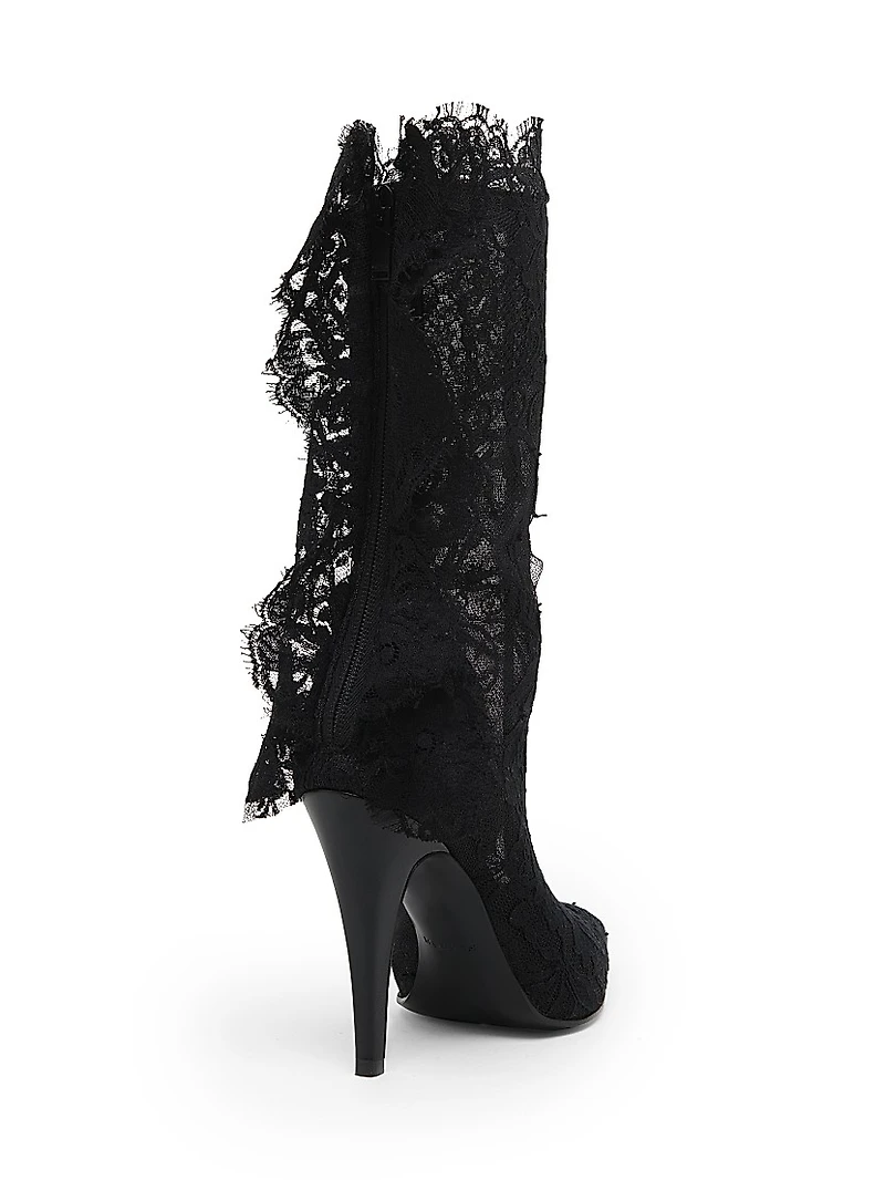 100MM Lace Mid-Calf Boots
