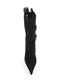 100MM Lace Mid-Calf Boots