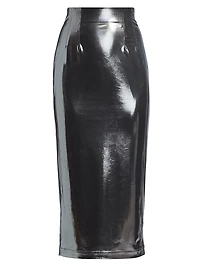 Metallic Body-Con Midi-Skirt