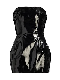 Patent Leather Strapless Minidress