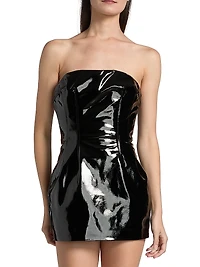 Patent Leather Strapless Minidress