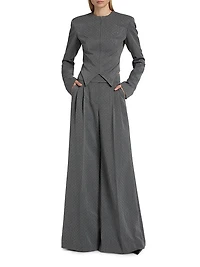 Polka Dot Relaxed-Fit Wide-Leg Trousers