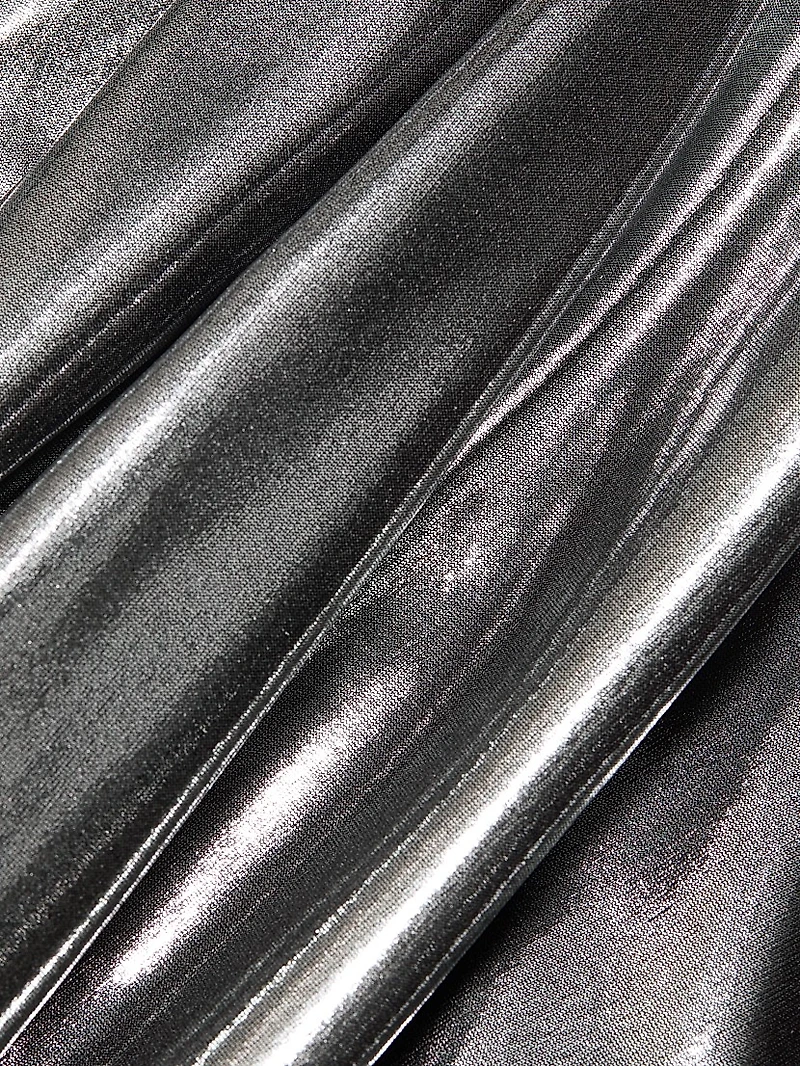Metallic Asymmetric Cut-Out Gown