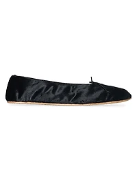 Bow-Detail Velvet Ballet Flats