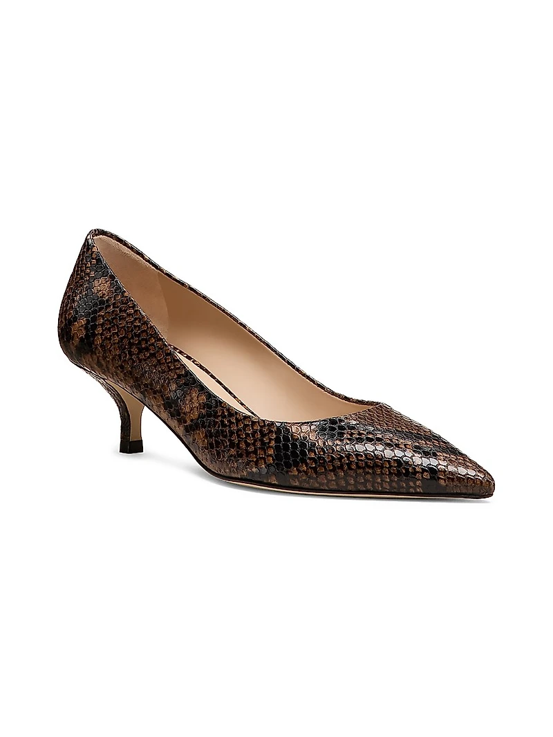 Power 50MM Snakeskin Embossed Leather Pumps
