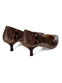 Power 50MM Snakeskin Embossed Leather Pumps