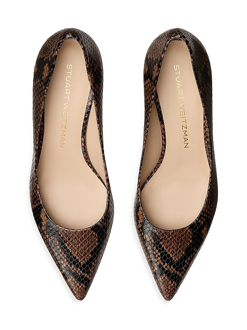 Power 50MM Snakeskin Embossed Leather Pumps