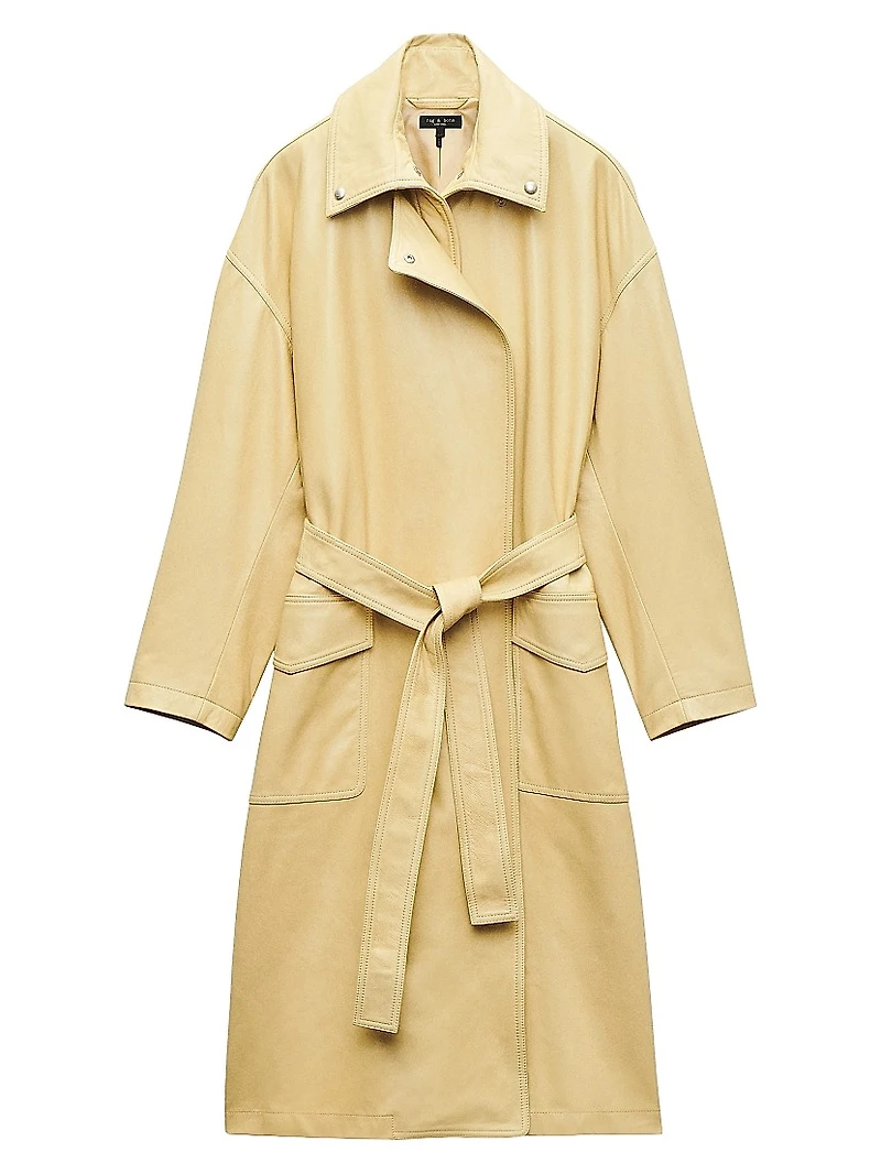 Rue Leather Trench Coat