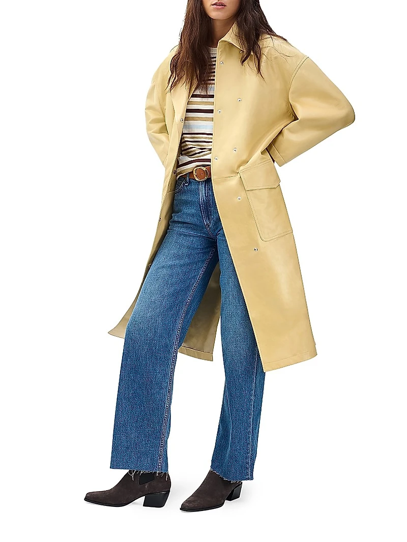 Rue Leather Trench Coat