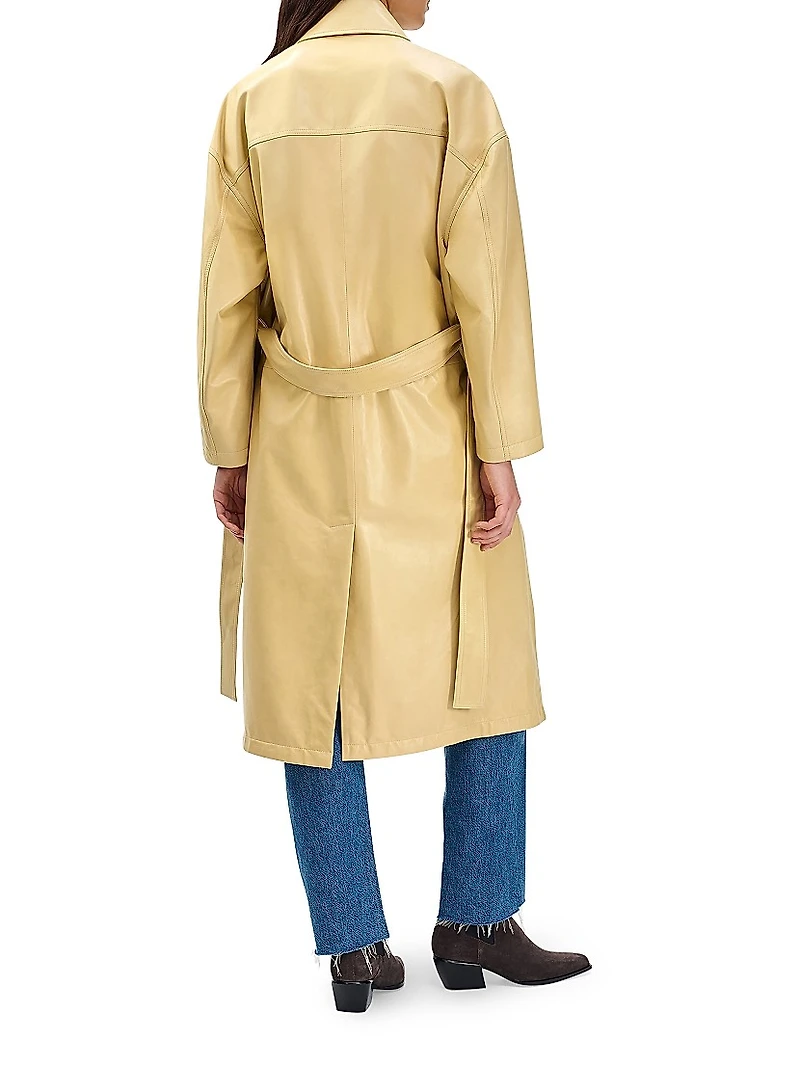 Rue Leather Trench Coat