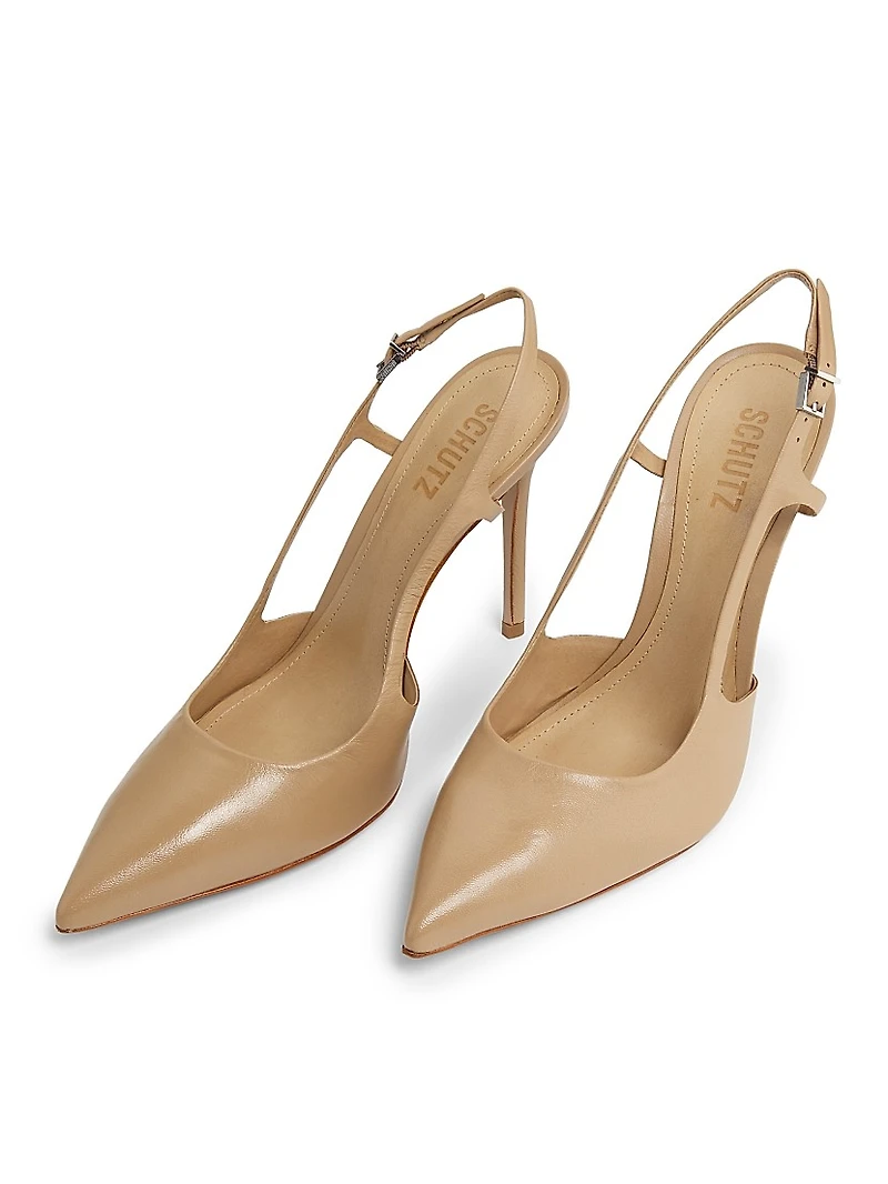 Boris 110MM Leather Slingback Pumps