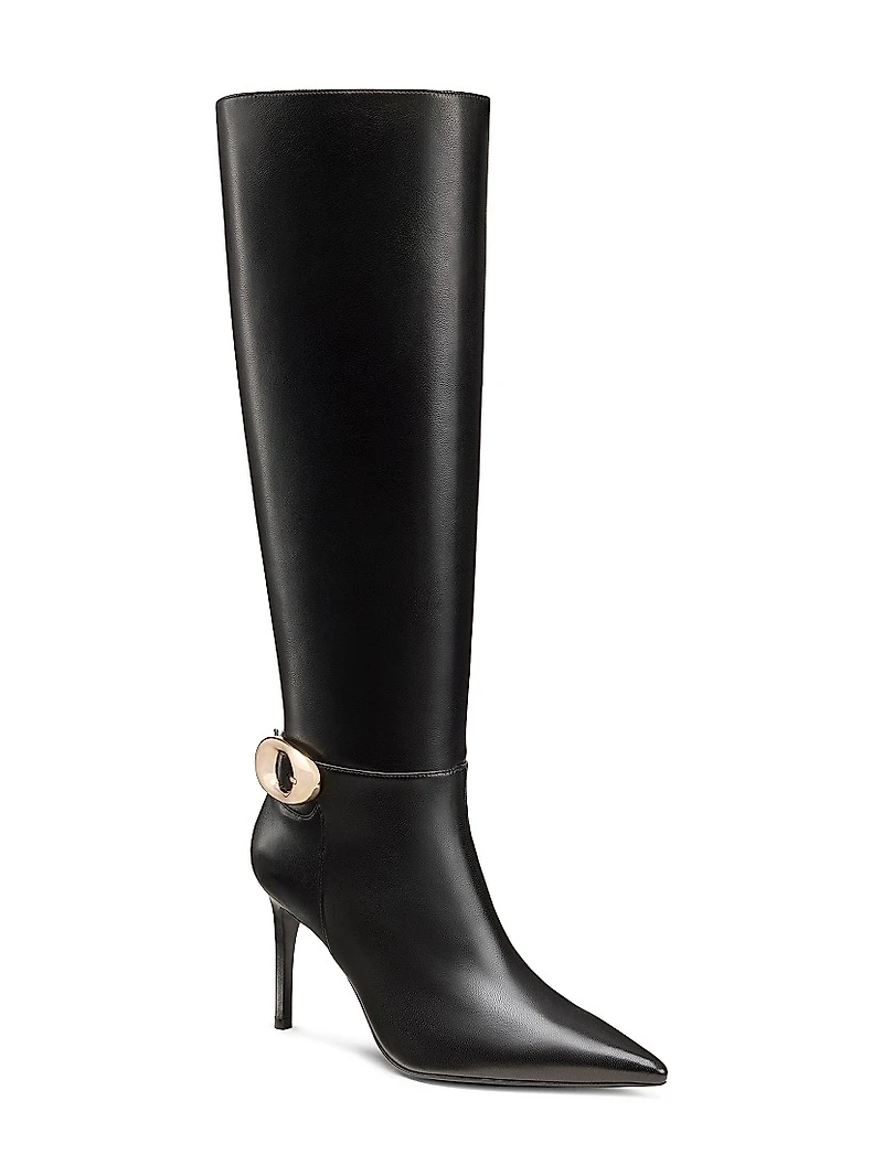 Stuart Power 85MM Buckle-Detail Leather Boots