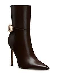 Stuart Power 100MM Buckle-Detail Leather Booties