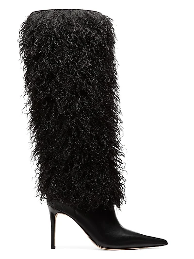 Dawn 90MM Faux-Shearling & Leather Boots