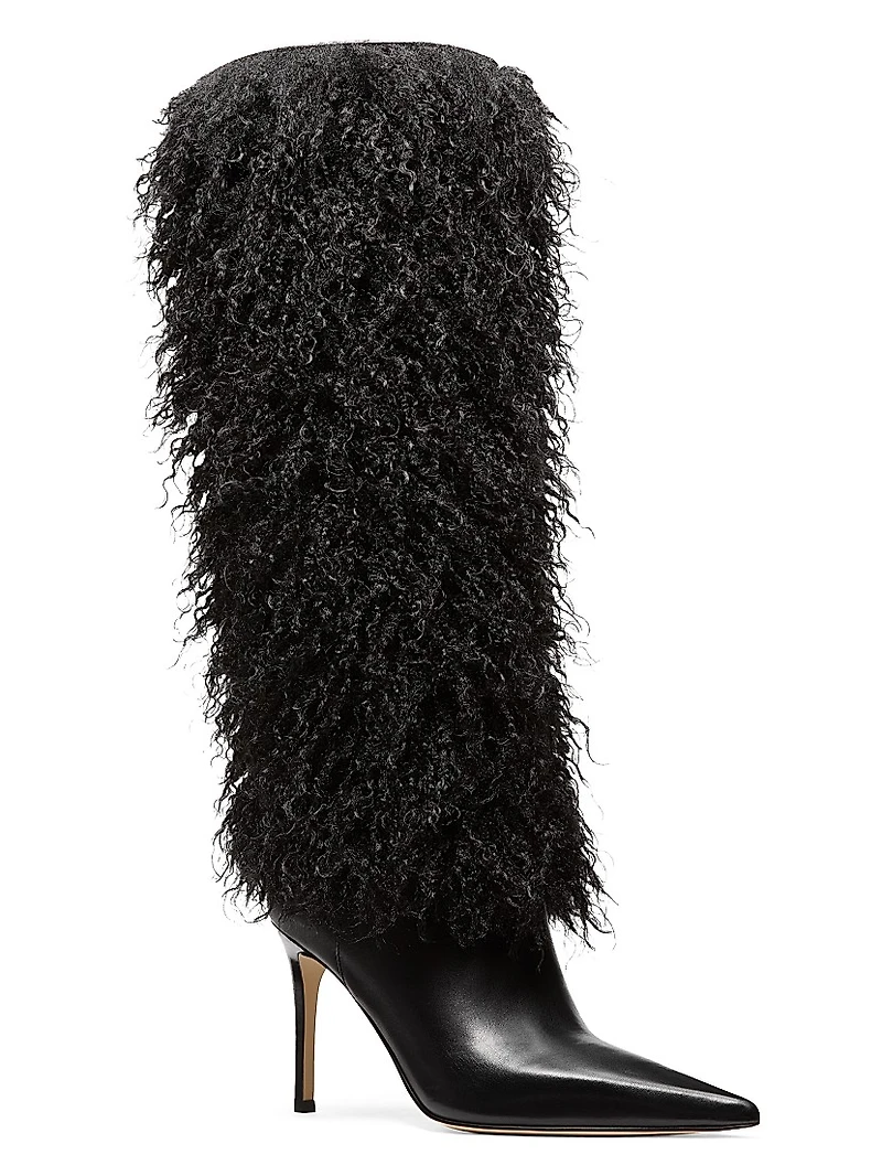 Dawn 90MM Faux-Shearling & Leather Boots