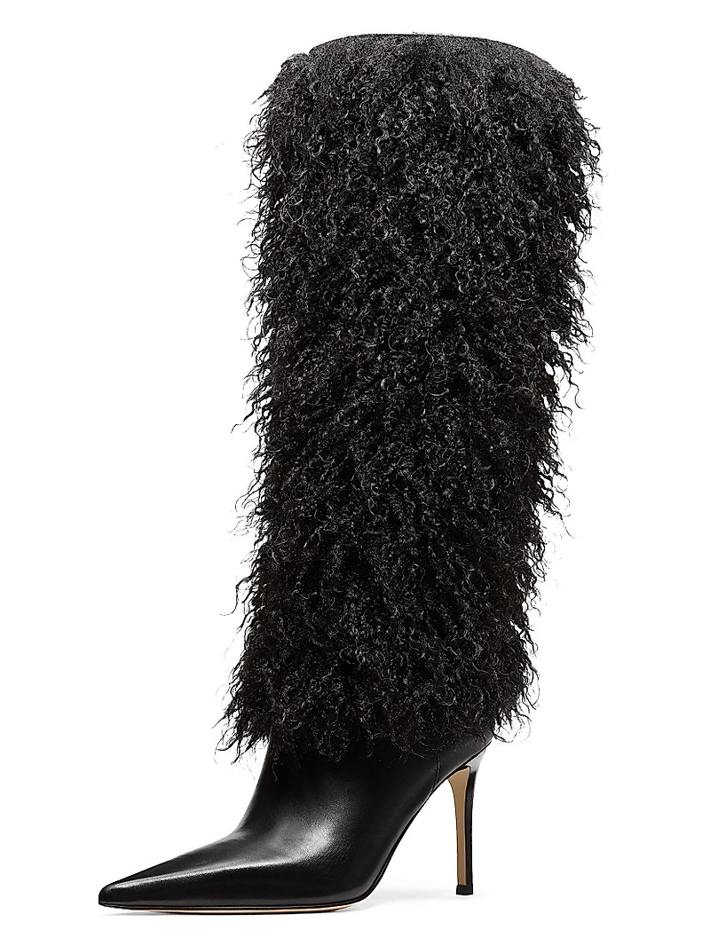 Dawn 90MM Faux-Shearling & Leather Boots