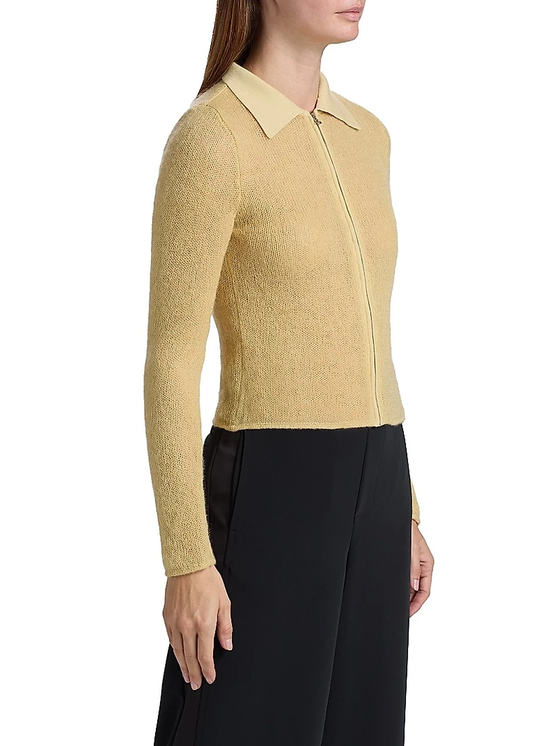 Leva Zip-Front Polo Sweater