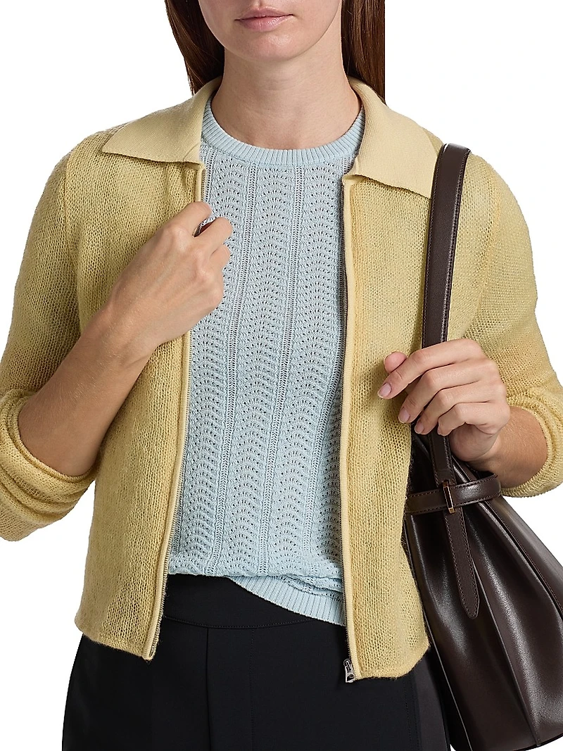 Leva Zip-Front Polo Sweater