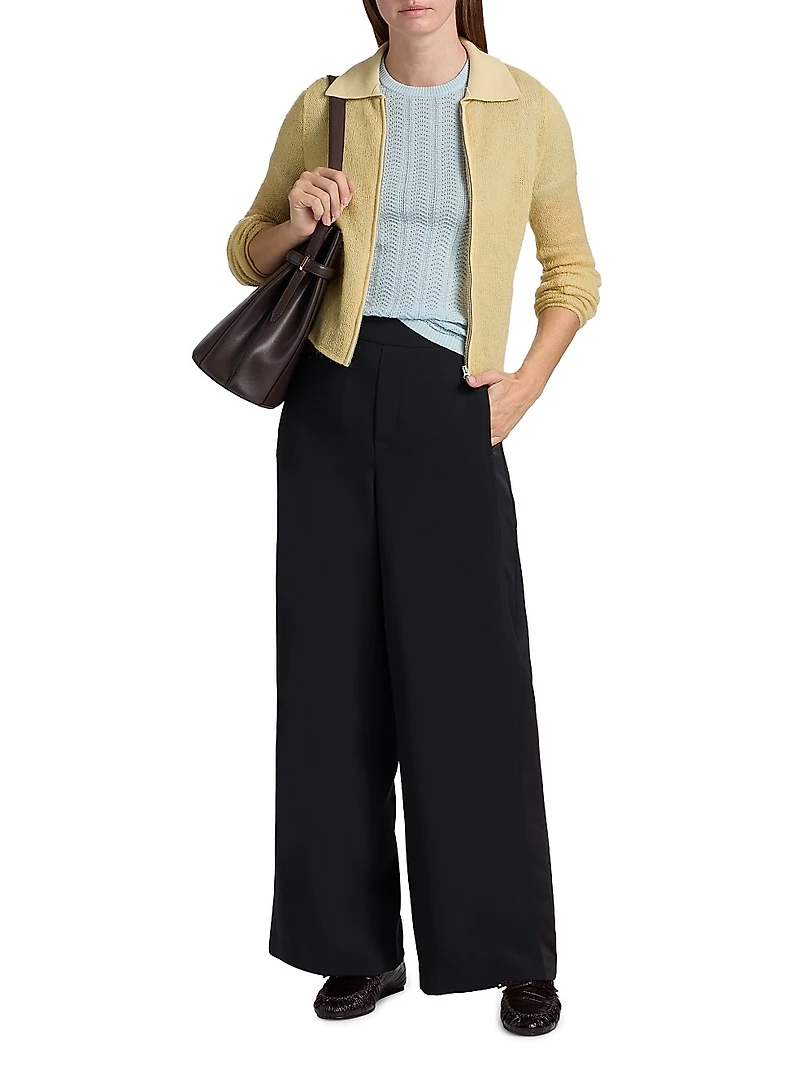 Leva Zip-Front Polo Sweater